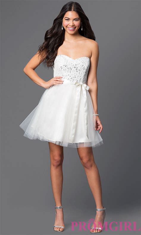 Strapless Lace Top Short Dress Style Mq 167478 Designer Party