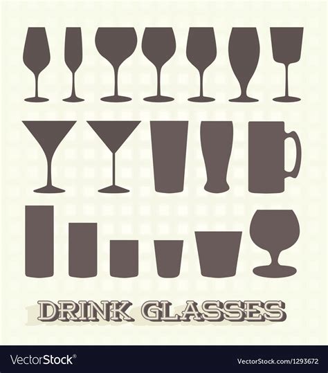 Drinking Glasses Silhouettes Royalty Free Vector Image