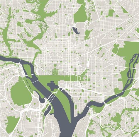 Mapa De La Ciudad De Washington D C Los E Ilustración Del Vector