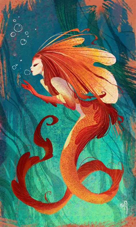 Mingjue Helen Chen Art Blog Mermaid Drawings Mermaid Art Red Mermaid