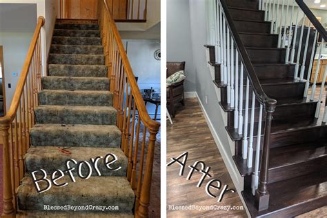 Diy Refinished Staircase Before And After Pictures Blessed Beyond Crazy