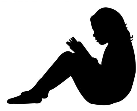 Silhouette Of A Child Reading A Book At — Stock Vector © Pablonis