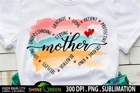 Mothers Day Sublimation Mother Heart Mom Watercolor Png 1306960