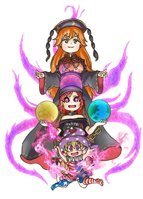 Clownpiece Junko And Hecatia Lapislazuli Touhou Drawn By Chamaji