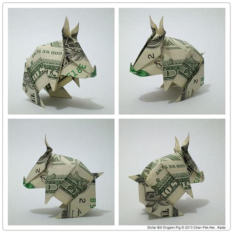 Kade Chan Origami Blog 香港摺紙工作室 日誌 Dollar Bill Origami Pig 紙幣摺紙豬