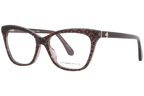 kate spade adria fl4 eyeglasses women s crystal brown full rim cat eye 52mm