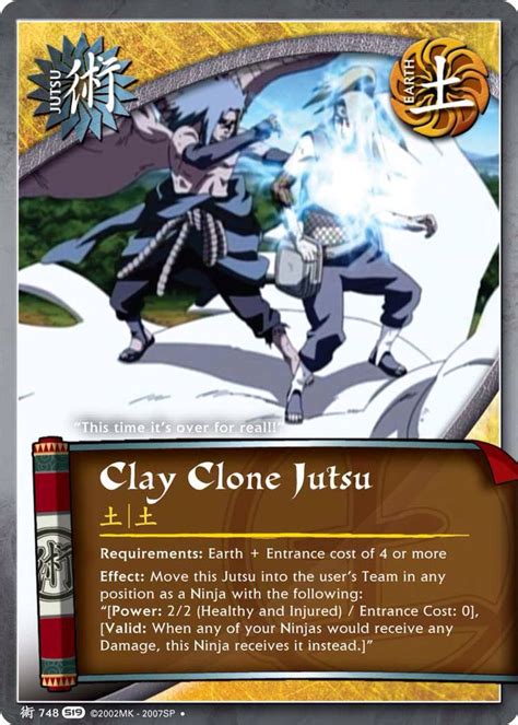 Clay Clone Jutsu Naruto Cartas