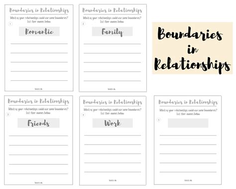 Boundaries Bundle Healthy Vs Unhealthy Boundary Checklist Etsy