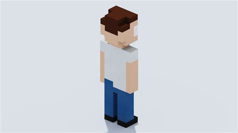 3d Model Voxel Human T11 Vr Ar Low Poly Cgtrader