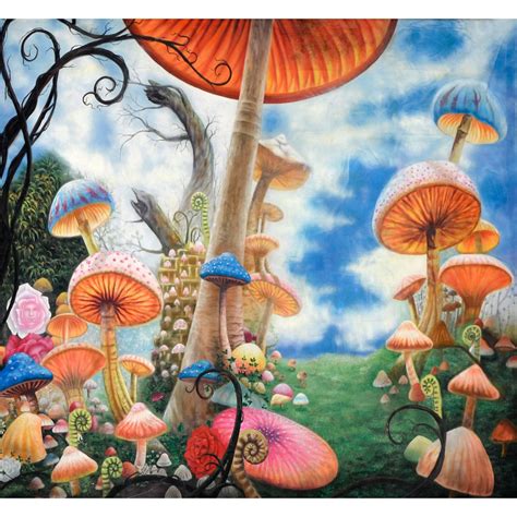 Alice In Wonderland Mushroom Forest Backdrop BD