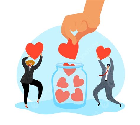 Charity Support Donation People Love Concept Cartoon Isolated PNG