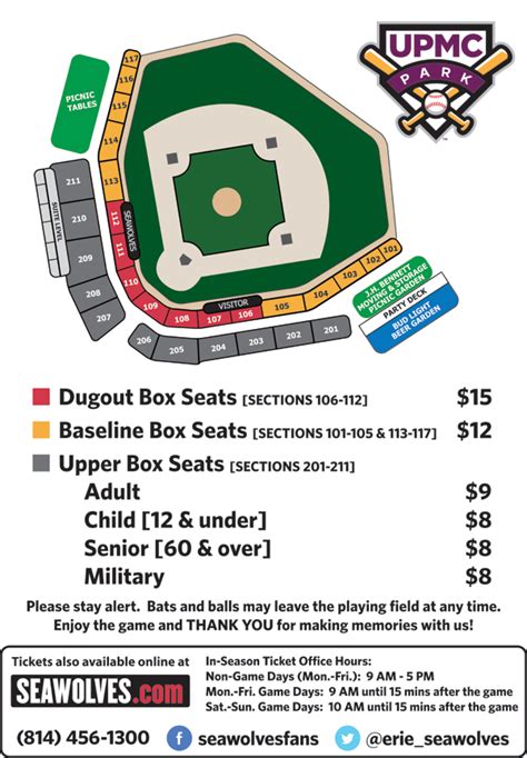 Upmc Park Seating Chart Erie Seawolves Content