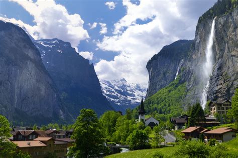Lauterbrunnen долина Лаутербруннен в Швейцарии