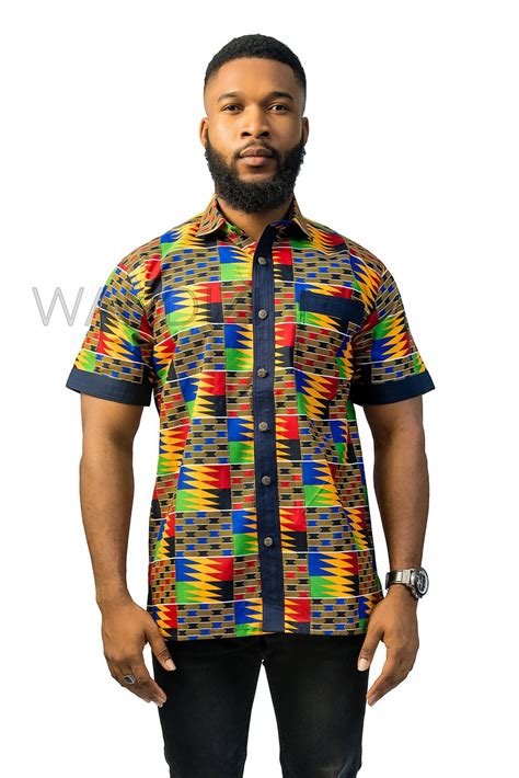 Kente Shirt African Men Clothing African Mens Wear Ankara Shirt By W