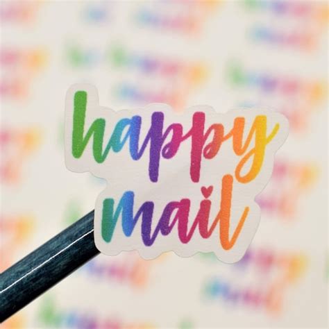 Rainbow Happy Mail Sticker Sheet Etsy Sticker Thank You Etsy