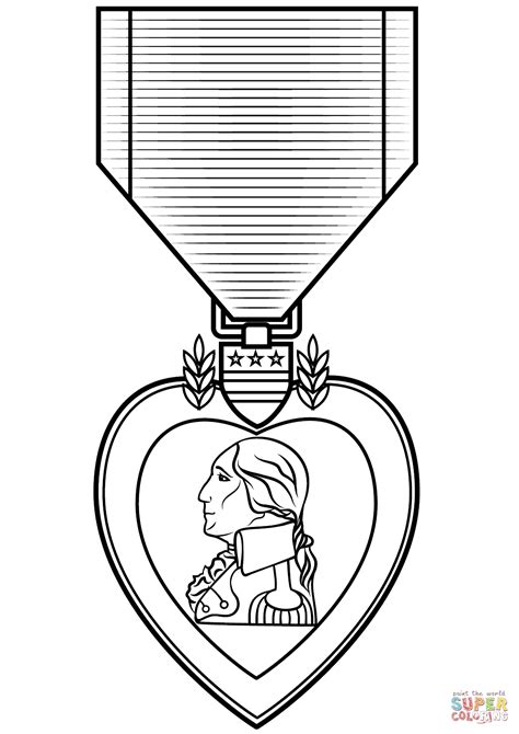 ️purple Heart Medal Coloring Page Free Download