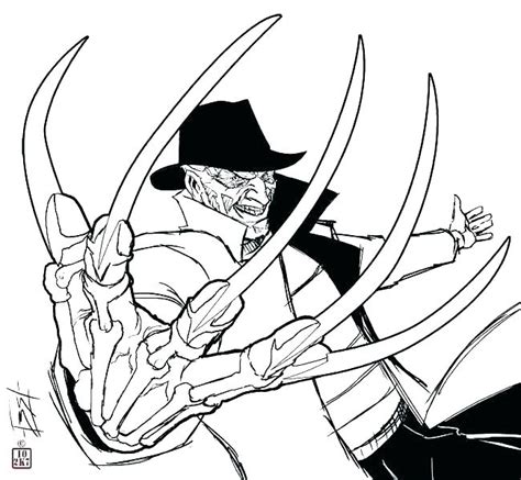 Freddy Krueger Coloring Pages Printable Sketch Coloring Page