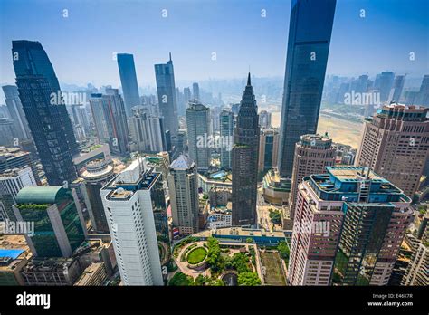 Chongqing China Finanzviertel Aerial Skyline Stockfotografie Alamy