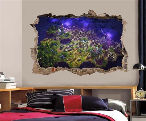 899 Fortnite 3d Smashed Wall Sticker Decal Home Decor