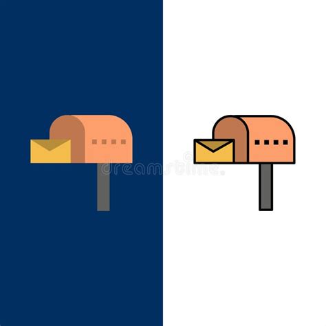 Letterbox Email Mailbox Box Icons Flat And Line Filled Icon Set