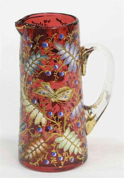 Moser Cranberry Pitcher Dec 04 2005 Clars Auction Gallery In Ca Moser Glass Moser Glass