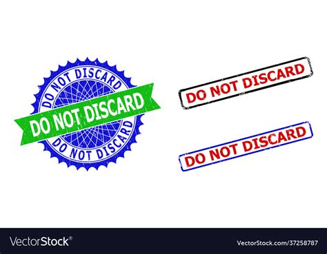 Do Not Discard Rosette And Rectangle Bicolor Stamp