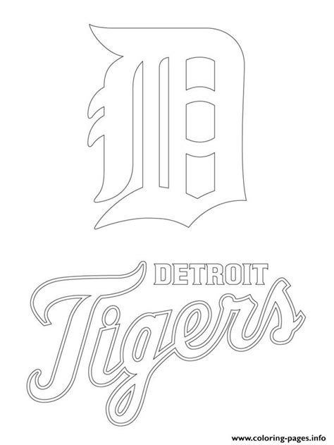Detroit Tigers Logo Mlb Baseball Sport Coloring Pages
