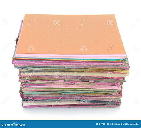 Stack Of Old Files Folder Stock Photo Image 21728180