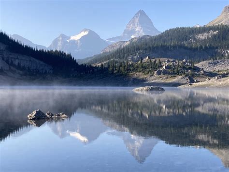Early Morning Reflections At Og Lake Mt Assiniboine Provincial Park