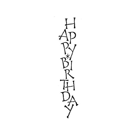 Rubber Stamp Happy Birthday Celebrate Phrase Vertical