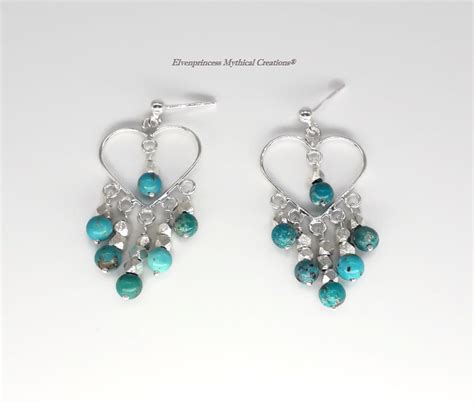 Sterling Silver Genuine Turquoise Gemstone Earrings Turquoise