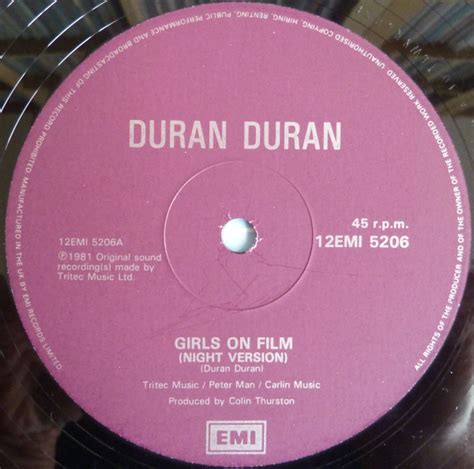 Duran Duran Girls On Film Night Version 1981 Burgundy Labels