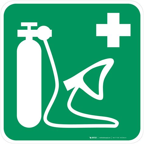 Oxygen Resuscitator Safe Condition Iso Floor Sign