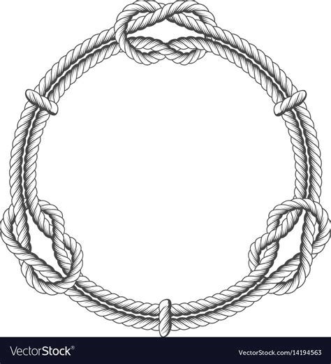 Twisted Rope Circle Round Frame With Knots Download A Free Preview