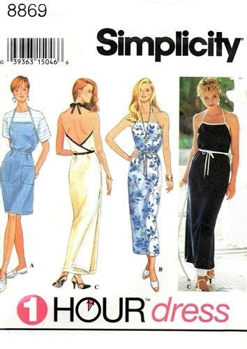 simplicity 8869 delightful back wrapped apron dress 1994 sewing pattern brands simplicity