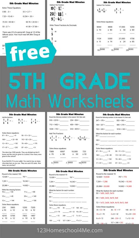 20 Free Printable 5th Grade Math Worksheets Worksheets Decoomo