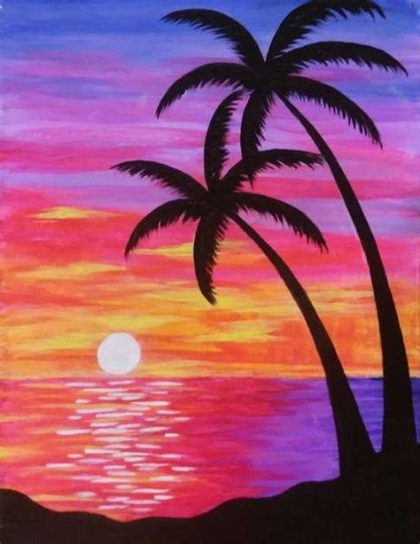 View Paint And Sip Artwork Pinots Palette Sunset Painting Easy