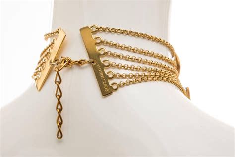 Dolce And Gabbana Runway Gold Tone Sex Choker Necklace Spring 2003