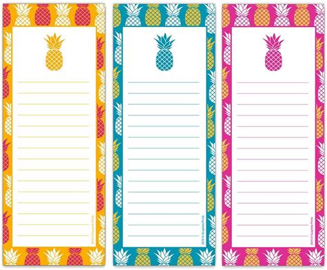 Guajolote Prints Funny Magnetic Grocery List Pineapples 3