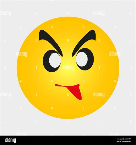 Emoji Emoticon With A Grumpy Expression Yellow Angry Cartoon Face