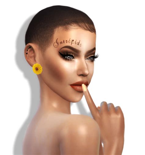 Tattoos Katverse Ear And Face Tattoo Love And Intrépide Fearless Sims