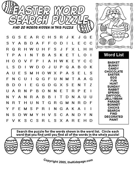 Easter Word Search Easter Party Games Easter Worksheets Easter Puzzles