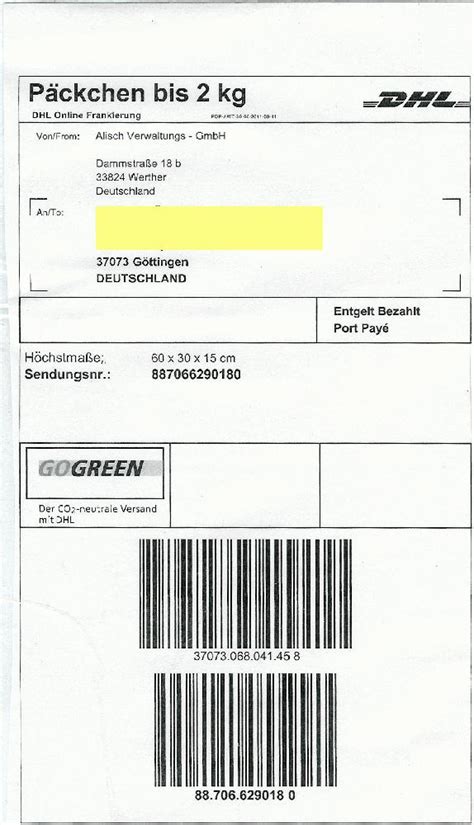 Retourenaufkleber auf der post ausdrucken? Dhl Retouren Aufkleber / DHL-Aufkleber für Pakete online ...