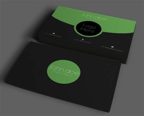 Free Dark And Green Carbon Fiber Business Card Template Psd Titanui