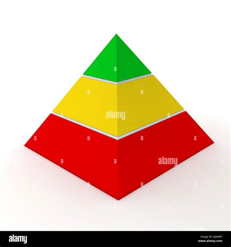 Multicolour Pyramid Chart Three Levels Stock Photo Alamy