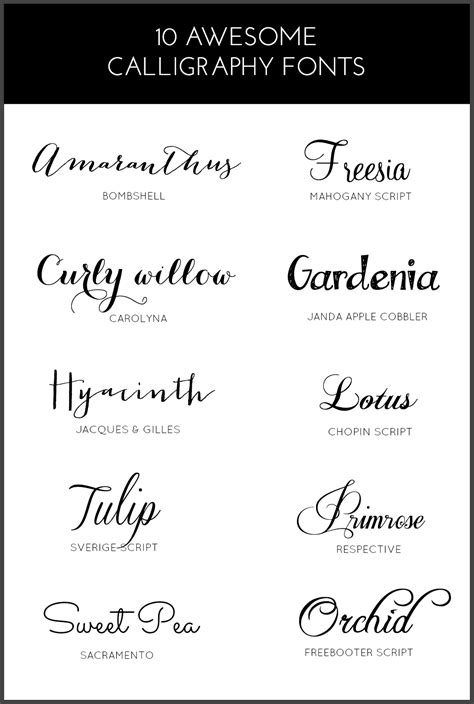Calligraphy is an artistic writing style where the pressure is varied to create thick and thin lines, all in a single stroke. 10 AWESOME CALLIGRAPHY FONTS | PINKPOT