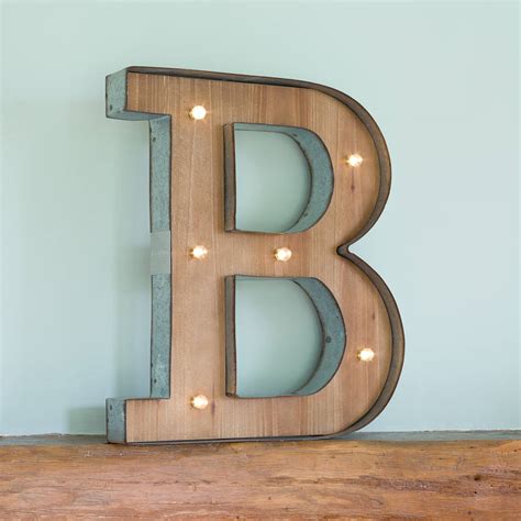 Wooden Alphabet Letter Led Light By All Things Brighton Beautiful