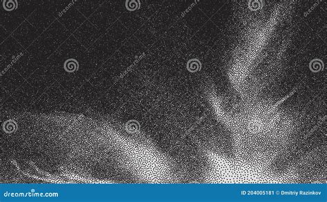 Halftone Screen Triangle Geometric Form Black Background White