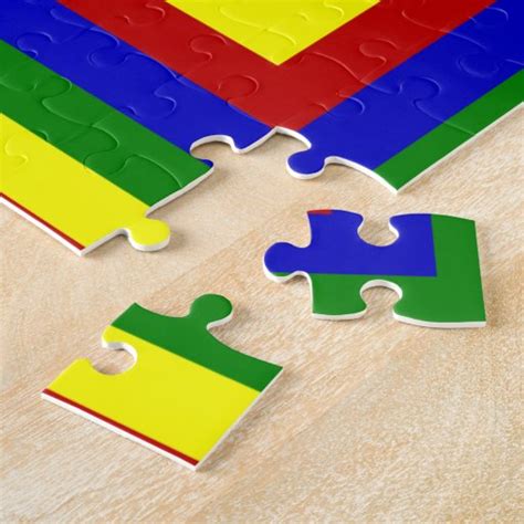 Primary Colors Layered Squares Puzzle Zazzle