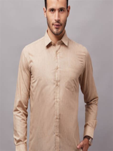 Buy Oxemberg Men Nude Coloured Classic Slim Fit Casual Shirt Shirts